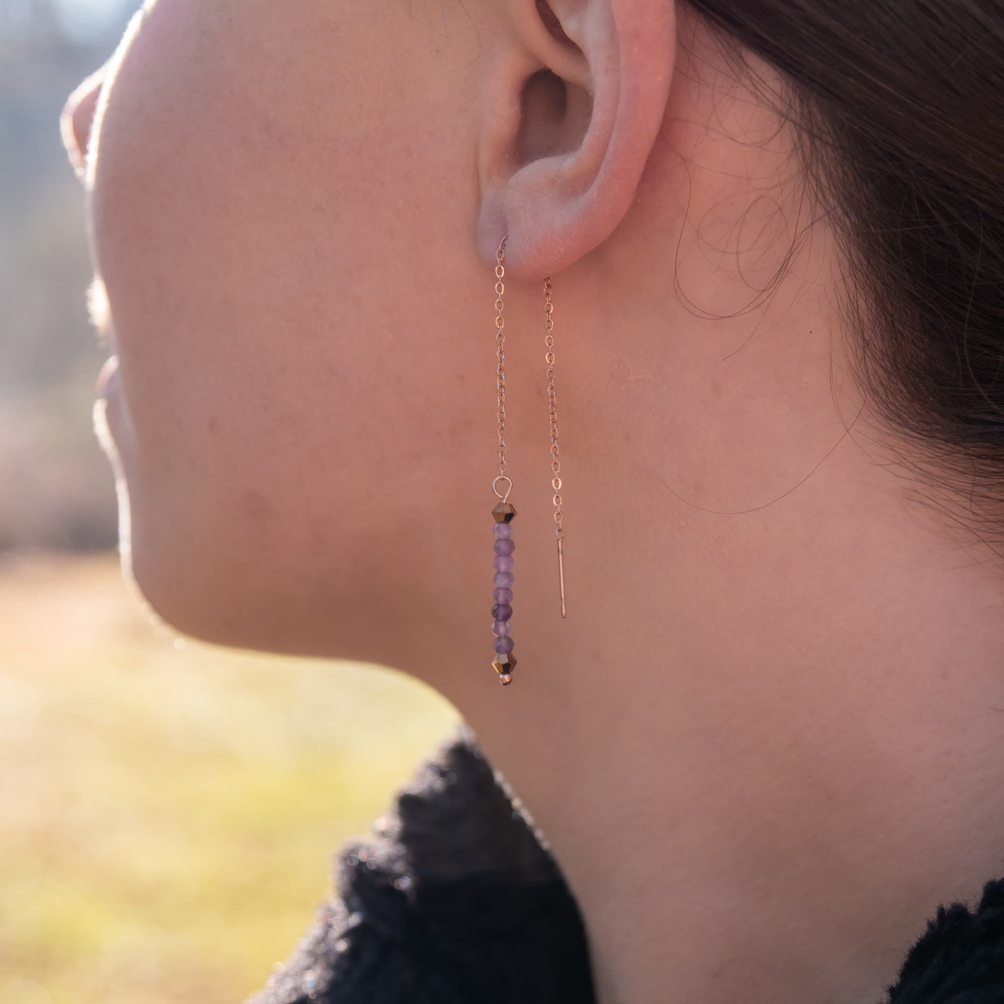 Boucles d'oreilles LUMIA en pierres Améthyste - SLOYA